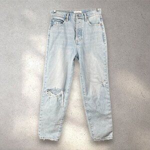 Betro Simone High Waisted Mom Jeans Womens 28 Light Wash Distressed 90s Y2K Chic